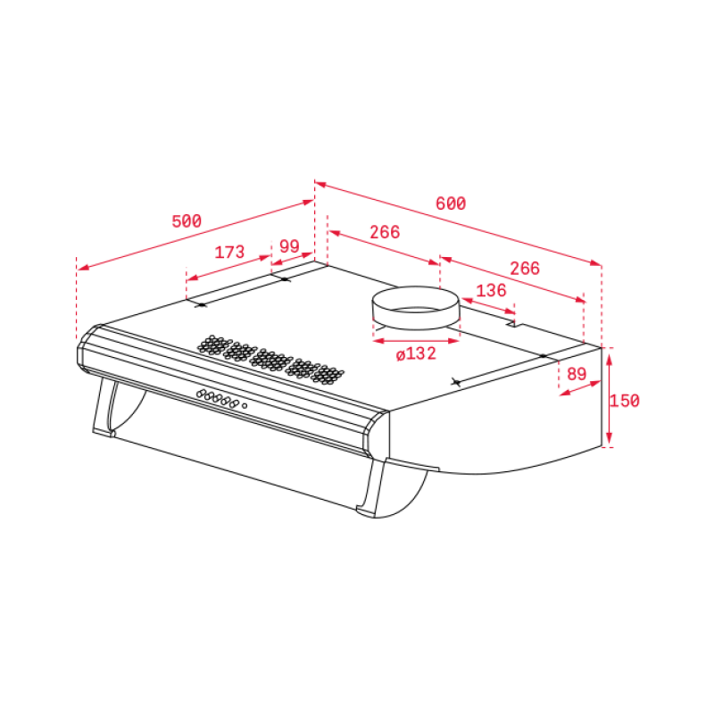 Kích thước lắp đặt máy hút mùi Teka C 6420 40465530