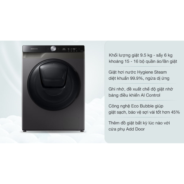 Máy giặt sấy thông minh Samsung WD95T754DBX/SV