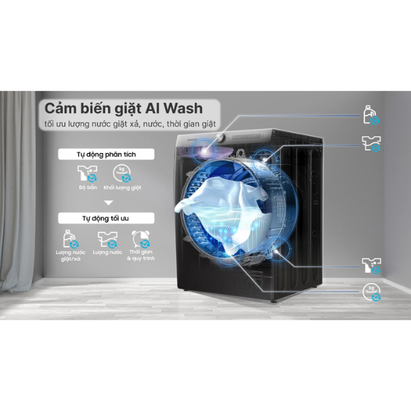 Máy giặt AI Ecobubble Samsung WW90TP44DSB/SV