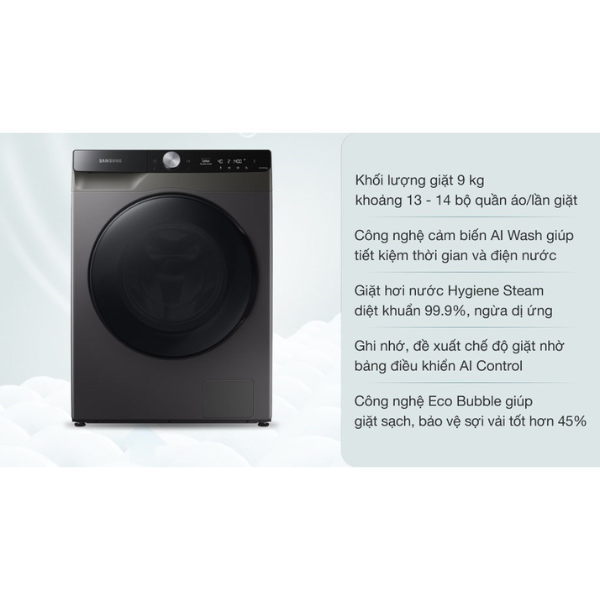 Máy giặt AI Ecobubble Samsung WW90TP44DSB/SV
