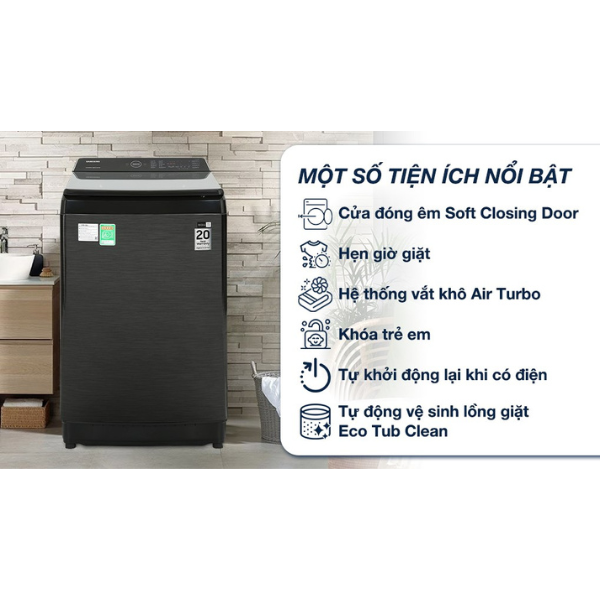Máy giặt lồng đứng Samsung WA12CG5745BVSV