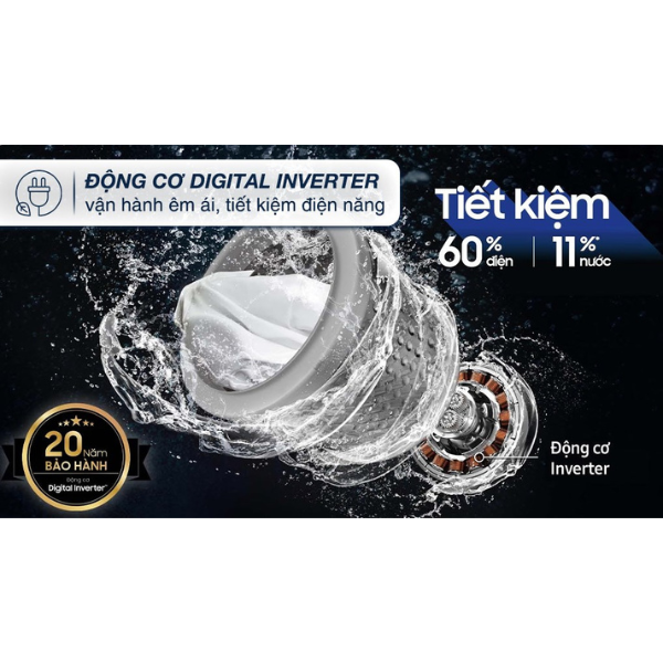 Máy giặt lồng đứng Samsung WA12CG5745BVSV