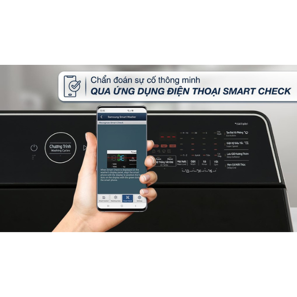 Máy giặt lồng đứng Samsung WA12CG5745BVSV