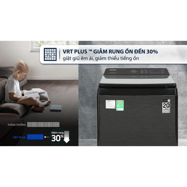 Máy giặt lồng đứng Samsung WA12CG5745BVSV