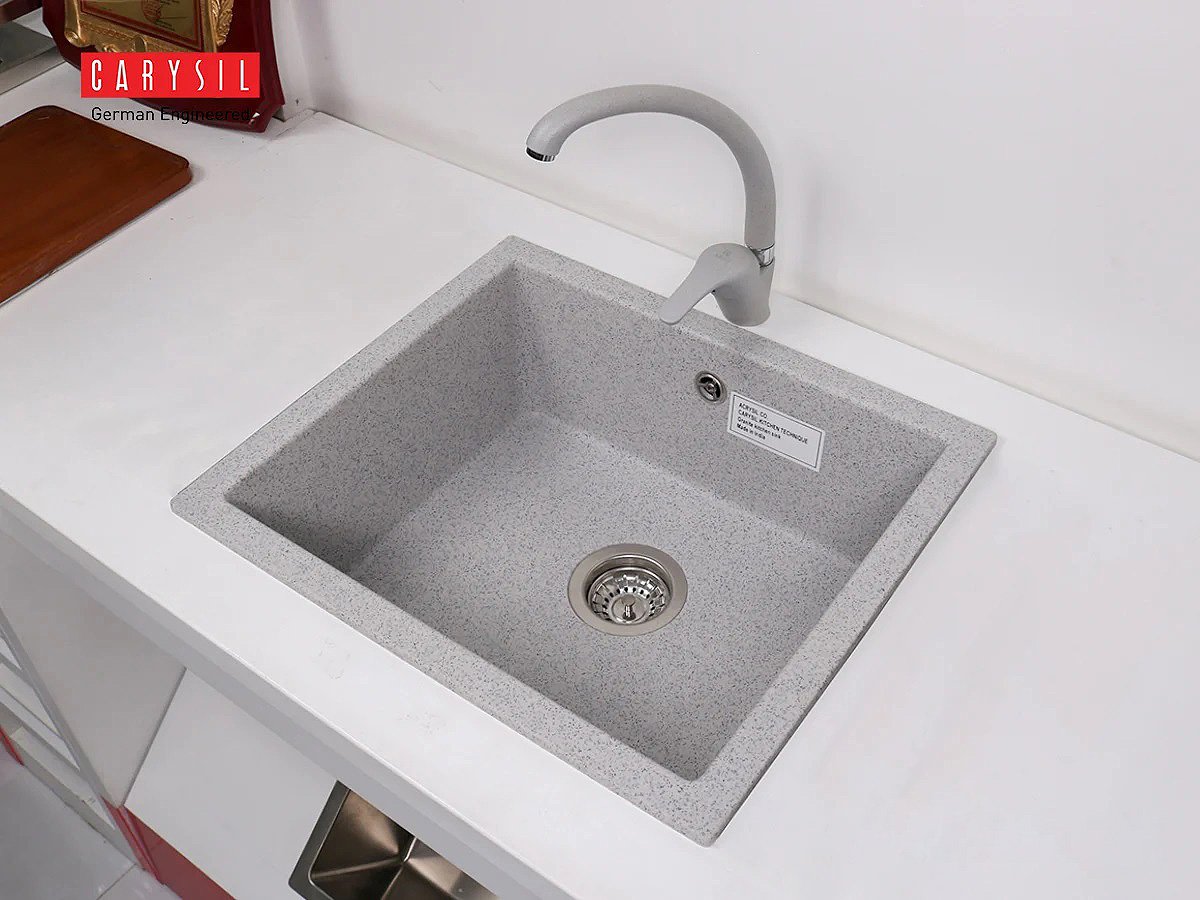 Chậu rửa chén Carysil SAA1-04 được làm từ đá Granite cao cấp, bền bỉ