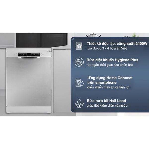 Máy rửa chén Bosch SMS4ECI14E - Serie 4, độc lập