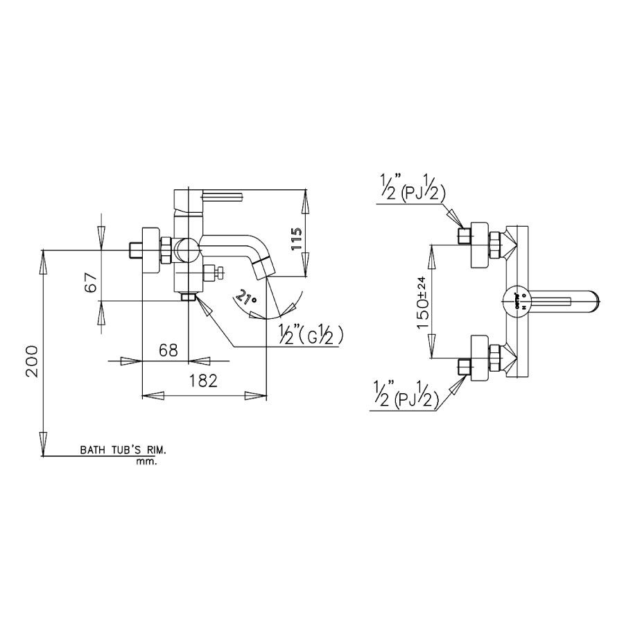 Củ sen tắm Cotto CT334A nóng lạnh Anthony