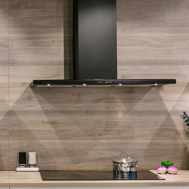 Máy hút khói khử mùi SLIM K1522 thiết kế màu đen dễ phối với các đồ nội thất khác