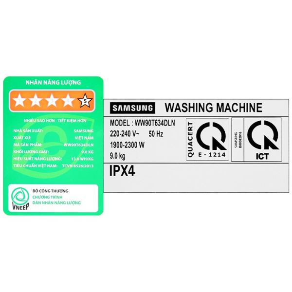 Máy giặt thông minh Samsung WW90T634DLN/SV