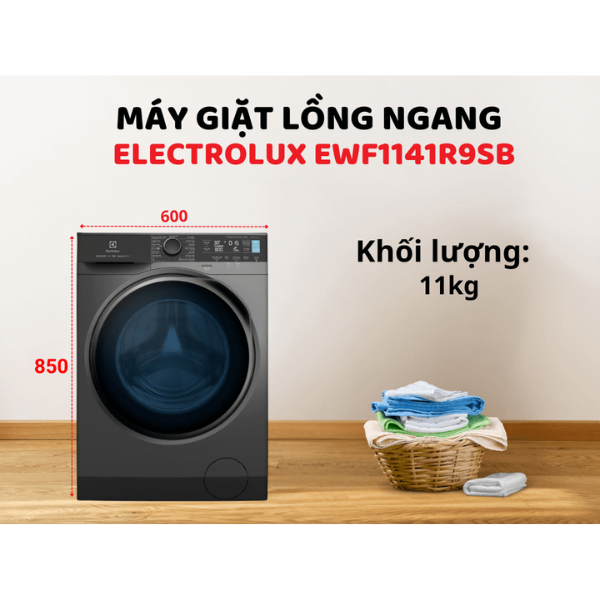 Máy giặt Electrolux EWF1141R9SB cửa trước 11kg