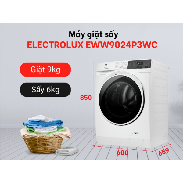 Máy giặt sấy Electrolux EWW9024P3WC 9/6kg