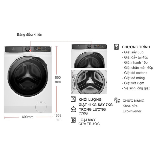 Máy giặt sấy Electrolux EWW1123P5WC 11/7kg