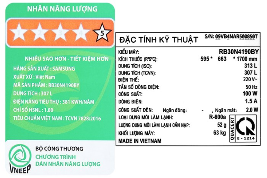 Tủ lạnh Samsung RB30N4190BY/SV 307 lít