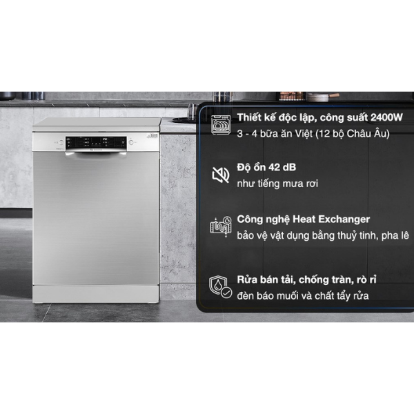 Máy rửa chén Bosch SMS46GI01P - Serie 4 độc lập