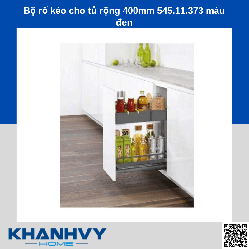 Bộ rổ kéo cho tủ rộng 400mm 545.11.373 màu đen chính hãng tại Khánh Vy Home