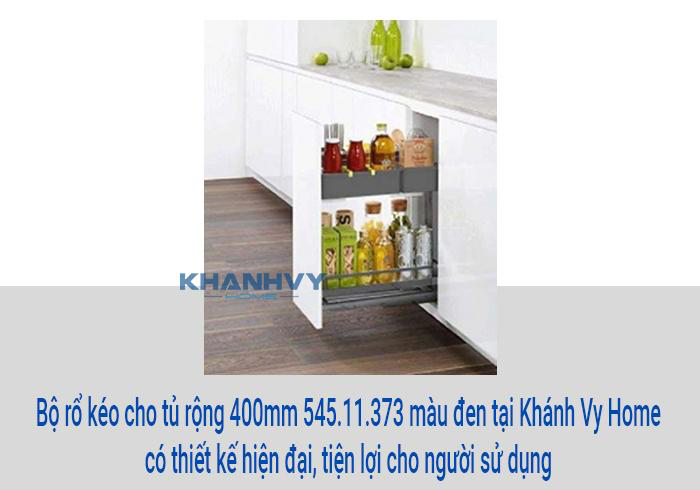 Bộ rổ kéo cho tủ rộng 400mm 545.11.373 màu đen tại Khánh Vy Home có thiết kế hiện đại, tiện lợi cho người sử dụng