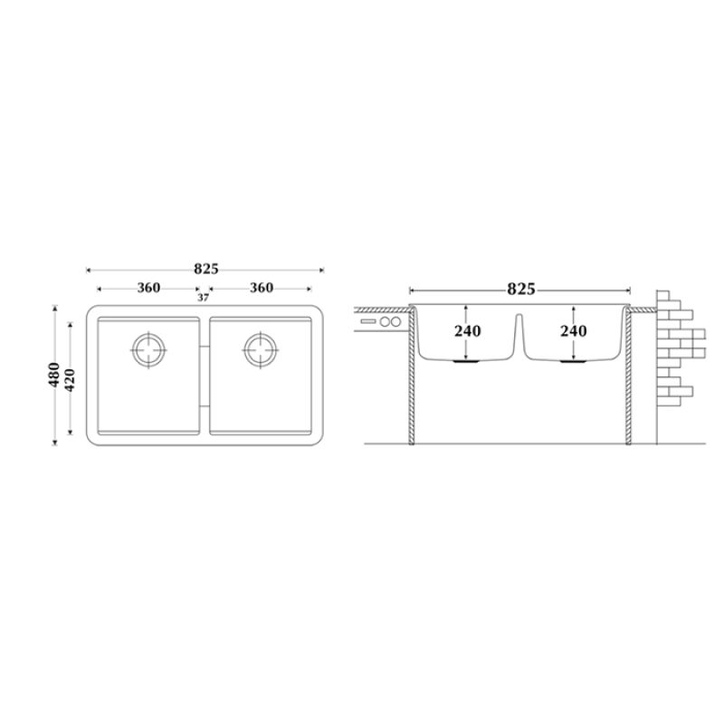 Chậu rửa chén LMC1 Montana (04) sơ đồ