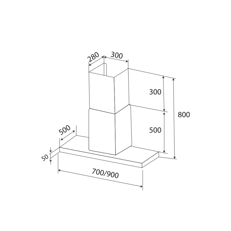 Hình kỹ thuật máy hút khử mùi KF-771