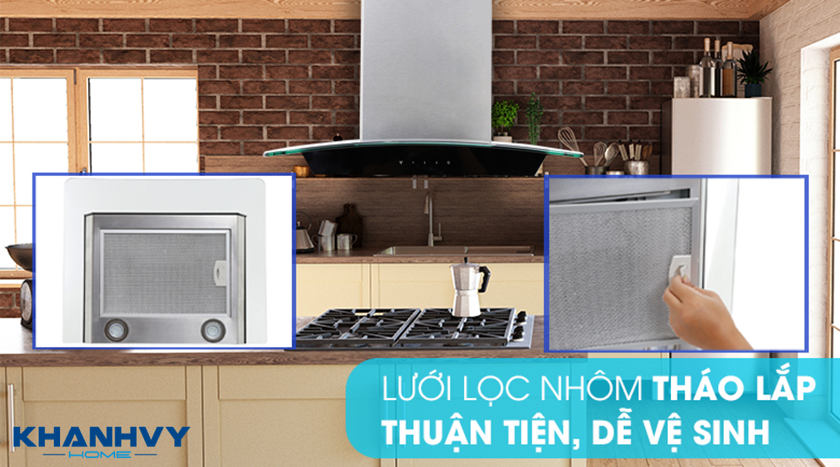 Lưới lọc bằng nhôm dễ dàng vệ sinh lau chùi