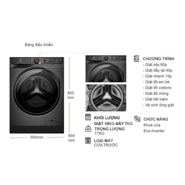 Máy giặt sấy Electrolux EWW1023P5SC 10/7kg