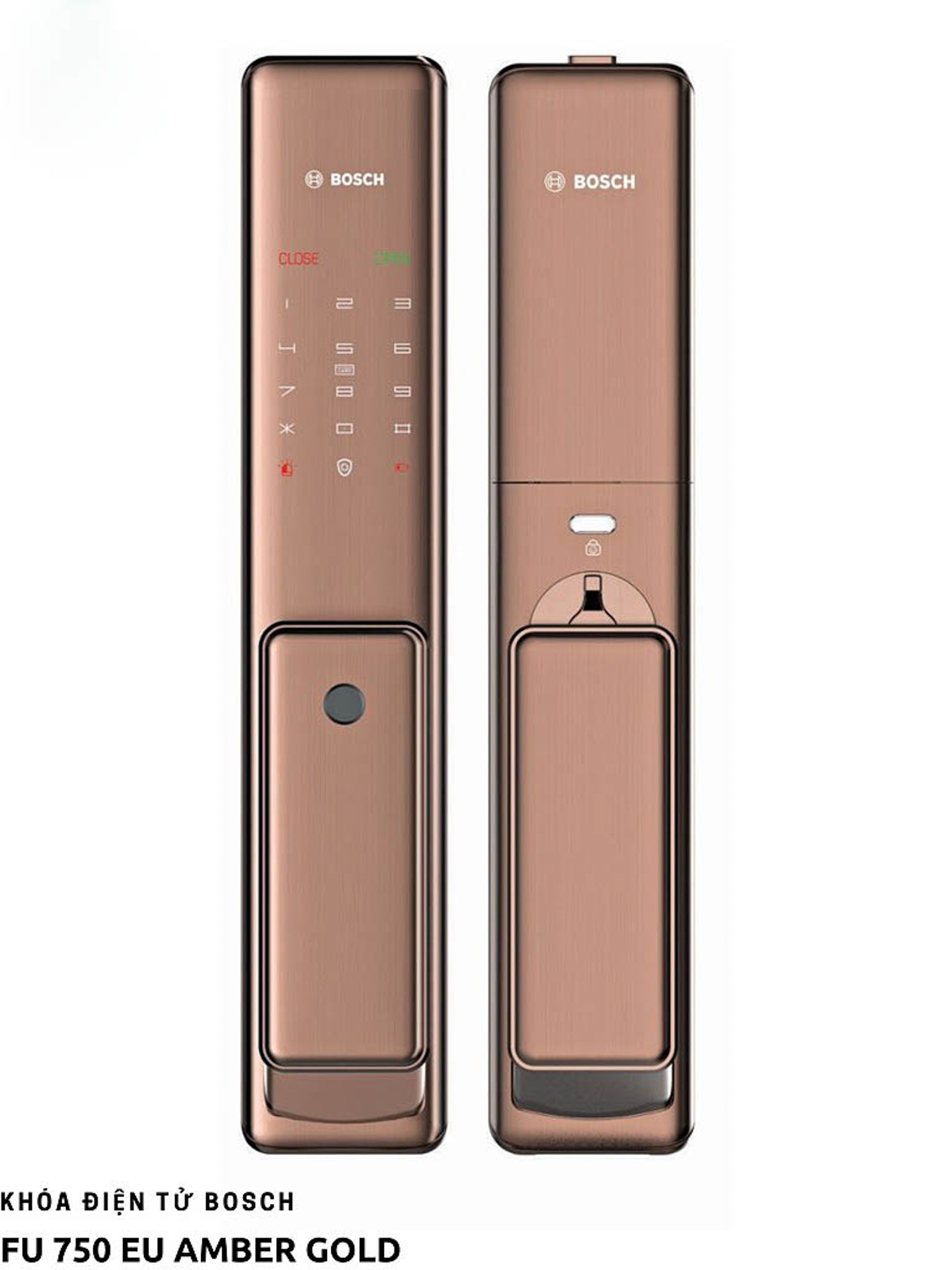Khóa điện tử Bosch GD.FU 750 EU AMBER GOLD được sản xuất theo tiêu chuẩn chất lượng Đức