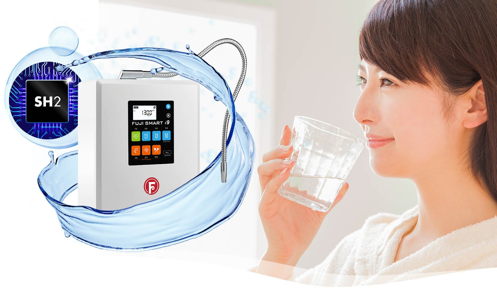 Máy lọc nước ion kiềm Fuji Smart i9 với 10 tấm điện cực