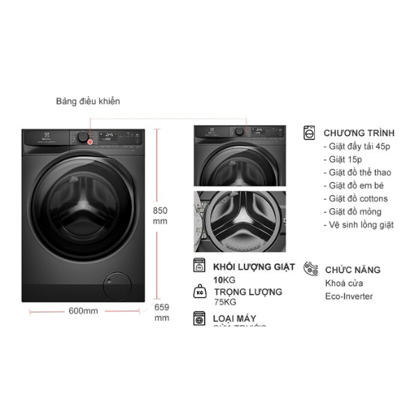 Máy giặt Electrolux EWF1043R7SC cửa trước 10kg