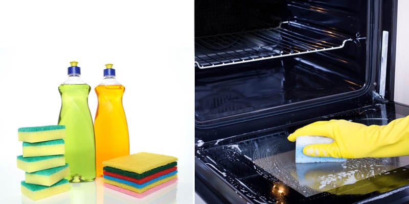 Khử mùi và vệ sinh lò nướng bằng nước rửa chén