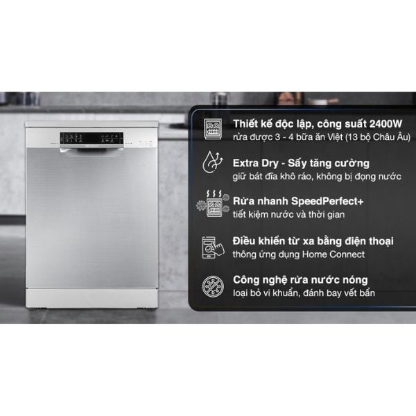 Máy rửa chén Bosch SMS6ECI93E Series 6 13 bộ, Home connect,độc lập