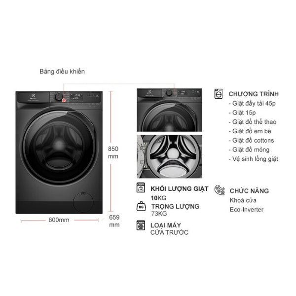 Máy giặt Electrolux EWF1023P5SC cửa trước 10kg