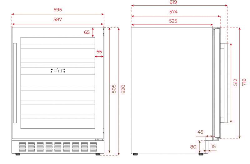 Các thông số kỹ thuật của tủ rượu Teka RVU 20046 113600008