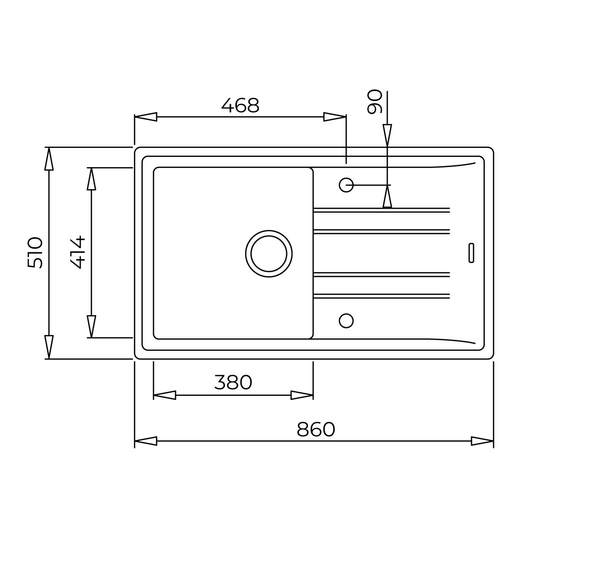 Các thông số sản phẩm chậu đá nhân tạo Teka 50 B-TG 115330024