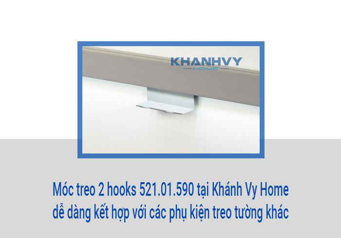 Móc treo 2 hooks 521.01.590 tại Khánh Vy Home giúp treo các dụng cụ nhà bếp gọn gàng