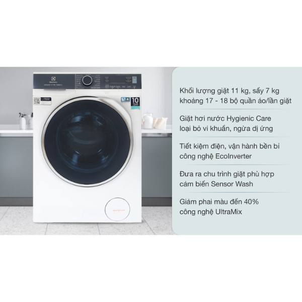 Máy giặt sấy Electrolux EWW1142Q7WB 11/7kg