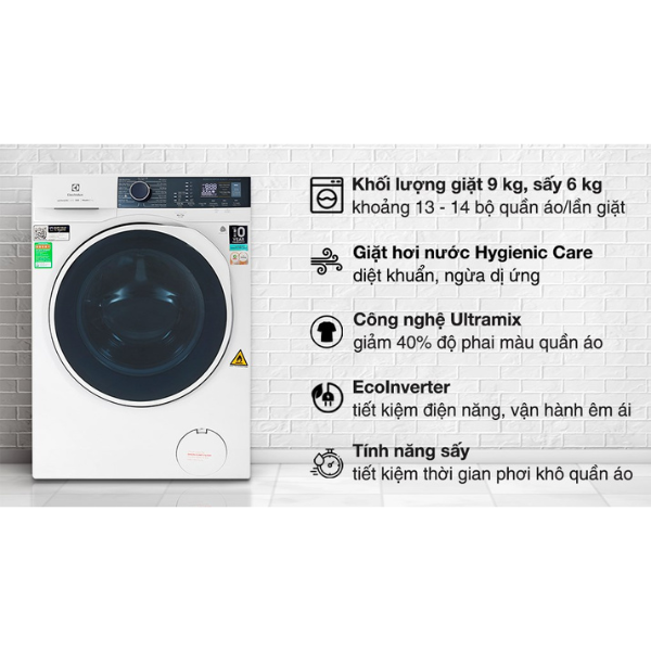 Máy giặt sấy Electrolux EWW9024P5WB 9/6kg