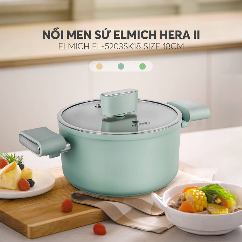 Nồi men sứ Elmich 2355203SK18 Hera II EL-5203SK18 size 18cm