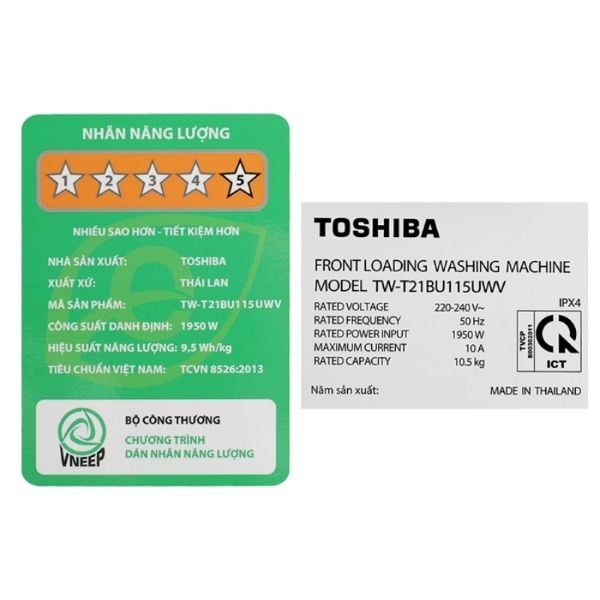 Máy giặt Toshiba TW-T21BU115UWV(MG) Inverter 10.5 kg