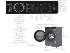 Máy giặt sấy Toshiba TWD-T25BZU115MWV(MG) Inverter giặt 10.5 kg - sấy 7 kg