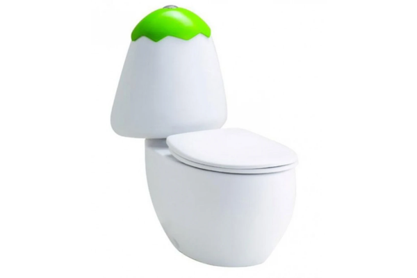 Bồn cầu Cotto C15037 KW Googai hai khối trẻ em nắp xanh lá