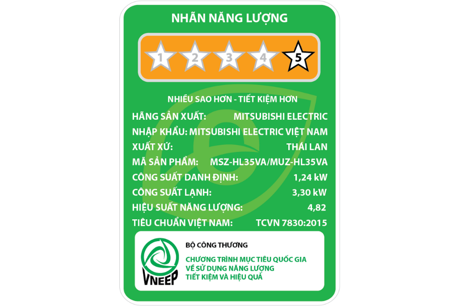 Máy lạnh Mitsubishi Electric MSZ-HL35VA Inverter 2 chiều 12.000 BTU 1.5HP