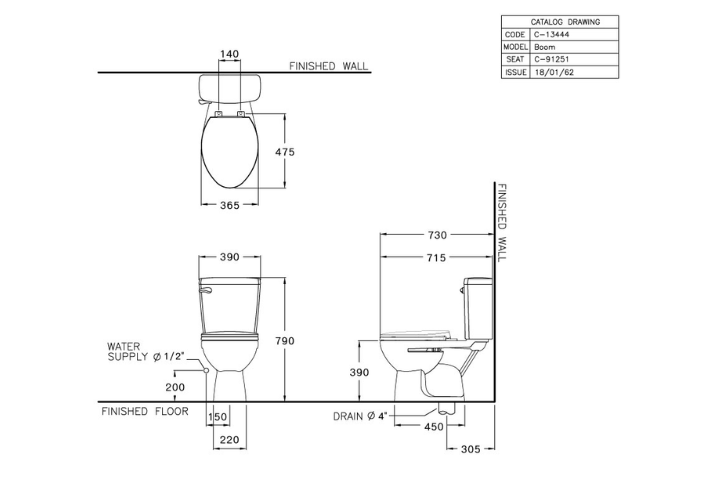 Bàn cầu 2 khối Cotto C13444 nắp đóng êm