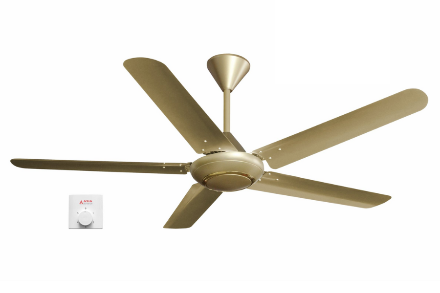 Quạt trần Asia Lighting QT06-V-01 5 cánh màu vàng đẳng cấp