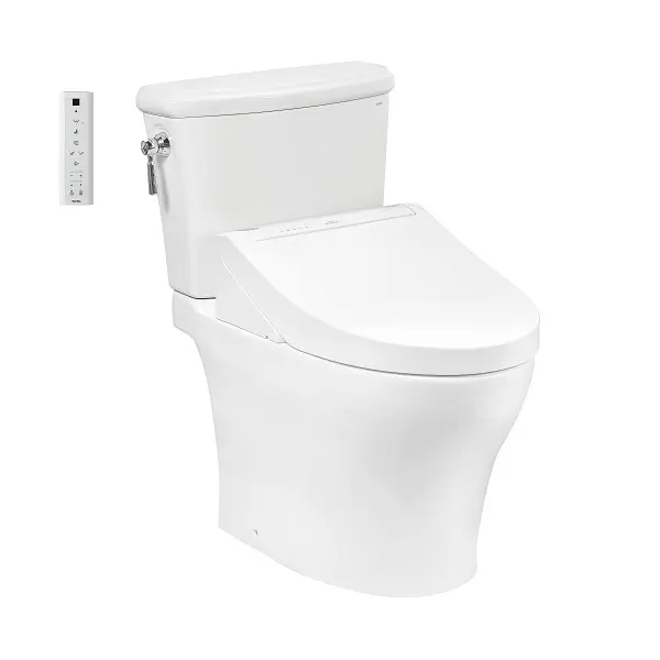 Bàn cầu hai khối TOTO CS986CGW15XW kèm nắp rửa điện tử WASHLET dòng C5 TCF24410AAA