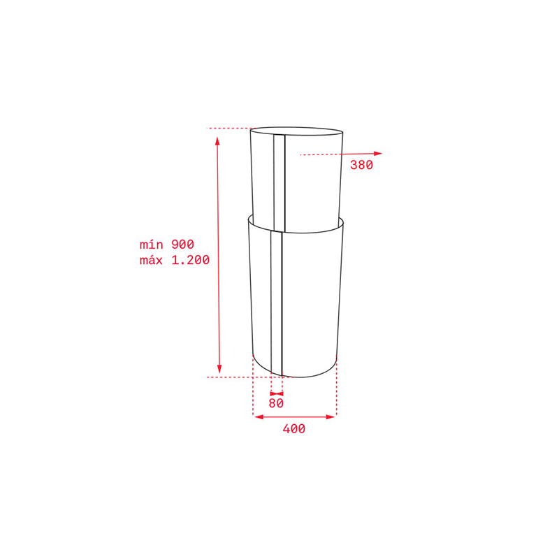 Kích thước lắp đặt máy hút mùi Teka CC 485 40480330