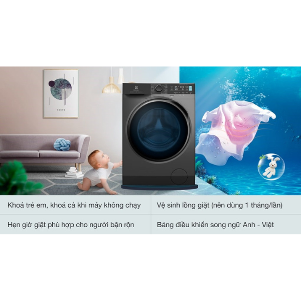 Máy giặt cửa trước 9KG Electrolux EWF9042R7SB