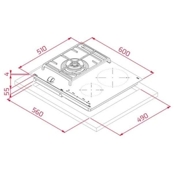 Bếp kết hợp từ và gas Teka JZC 63312 ABN BK