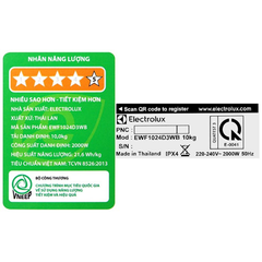 Máy giặt Inverter 10 kg Electrolux EWF1024D3WB