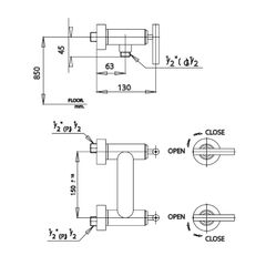 Củ sen tắm Cotto CT253C20 nóng lạnh Cross