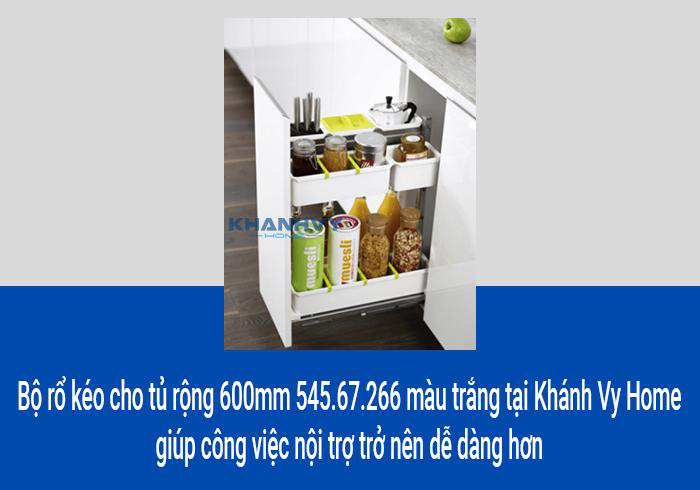 Bộ rổ kéo cho tủ rộng 600mm 545.67.266 màu trắng tại Khánh Vy Home giúp công việc nội trợ trở nên dễ dàng hơn