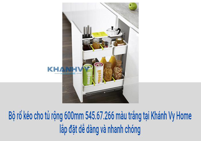 Bộ rổ kéo cho tủ rộng 600mm 545.67.266 màu trắng tại Khánh Vy Home lắp đặt dễ dàng và nhanh chóng